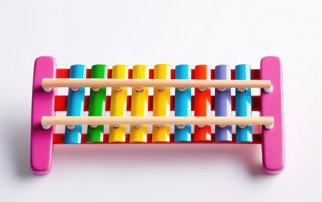 Farbiges Spielzeug-Xylophone mit Tastatur auf weißem Hintergrund