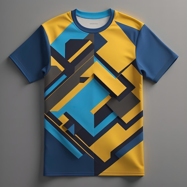 Farbiges T-Shirt-Design-Mockup mit geometrischer Form
