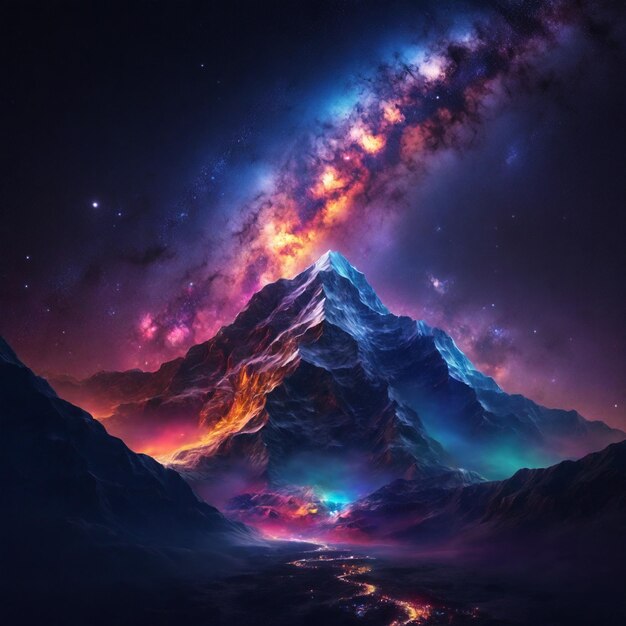 Foto farblicht der milchstraße