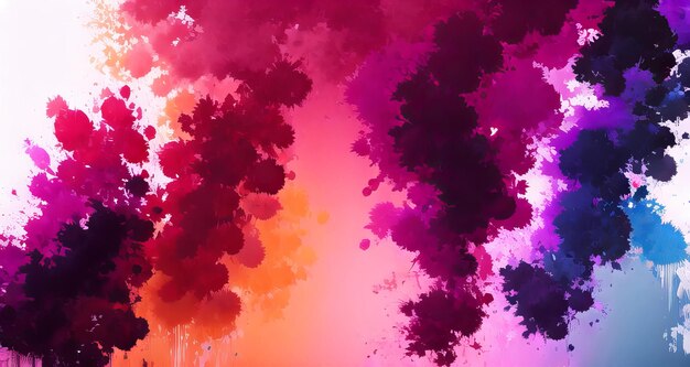 Farbspritzer Happy Holi Festival Hintergrund Regenbogenfarbe Farbpulver AI generiert