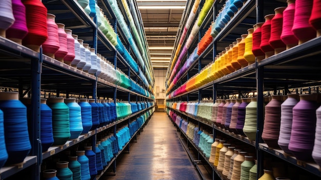 Foto farbtextilfabrik für fäden