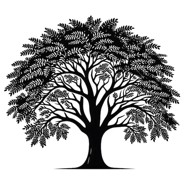 Farbvektorillustration des Baumes mit weißem Hintergrund