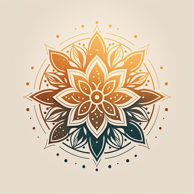 Farbverlauf-Mandala-Emblem-Quadrat-Illustration