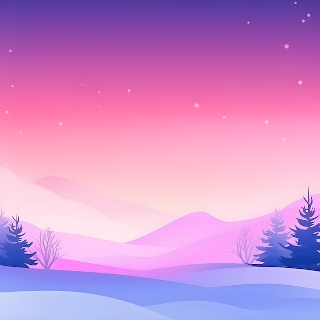 Farbverlauf Wintersonnenwende Hintergrund schön mit Schnee