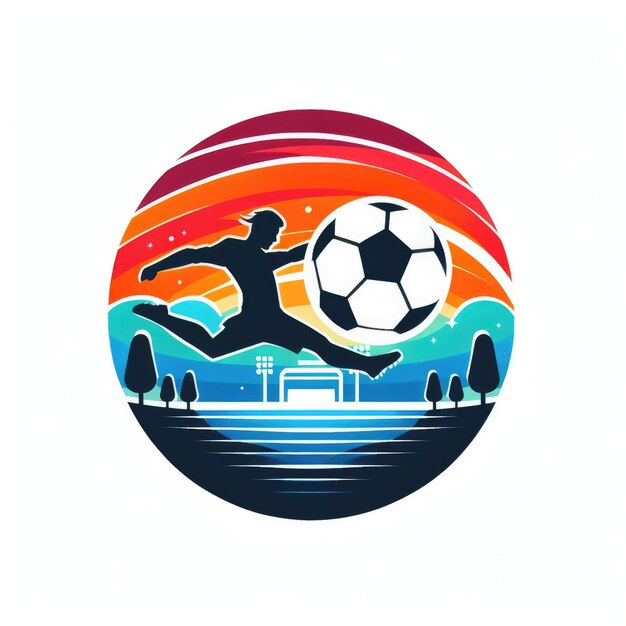 Foto farbvorlage für das logo mit fußball