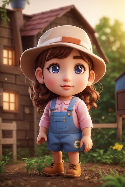 Farm Girl Imagen de personaje hiperrealista