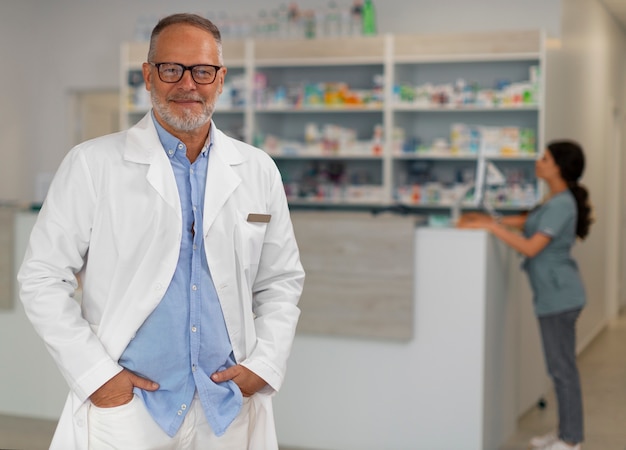 farmacéutico en el trabajo