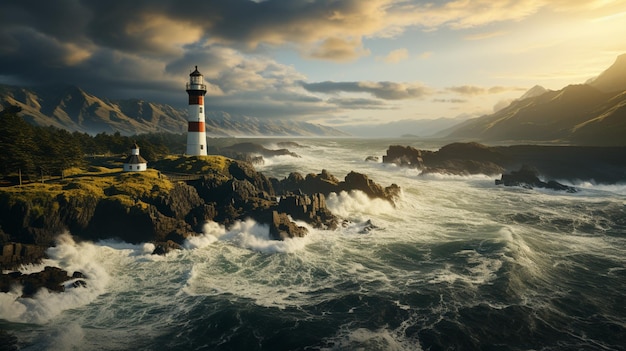 faro en una montaña