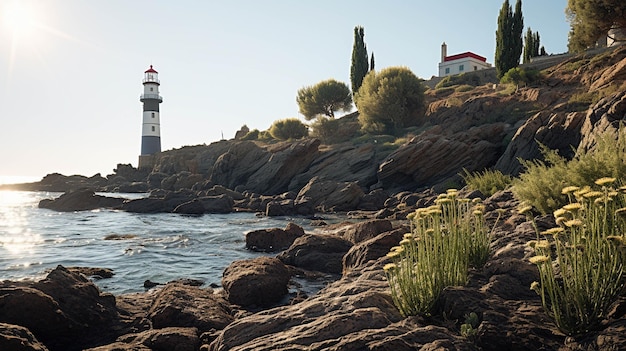 Faro en el río seguridad del río