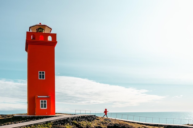 Faro de Svortuloft en el Parque Nacional de Snaefellsnes, Islandia.