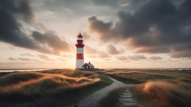 Foto faro de westerheversand westerhever nordfriesland generativa ai