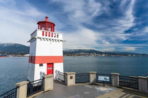 Farol de Brockton Point em Stanley Park Vancouver Canadá MAR 08 2021