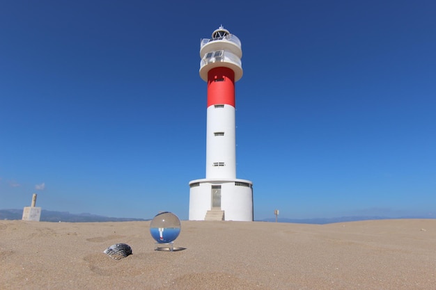 Farol de Fangar no Delta del Ebro (Tarragona).