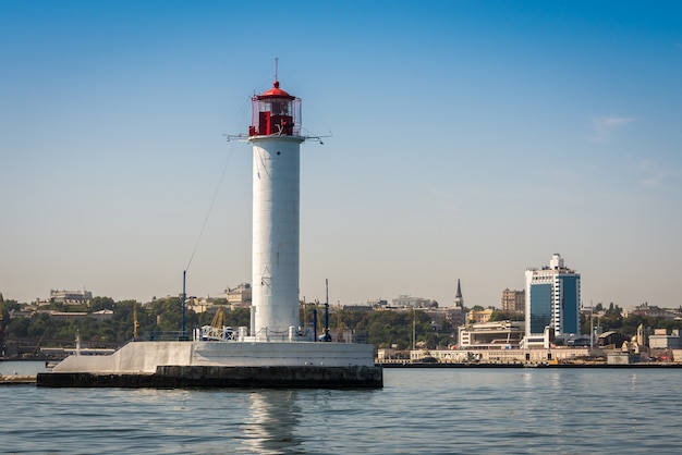 Farol de Vorontsov no porto de Odessa Ucrânia