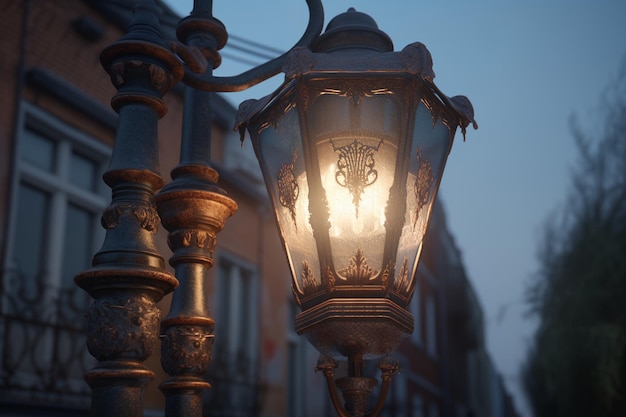 Una farola con un letrero que dice 'la palabra' en él '