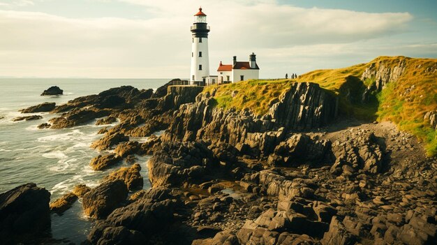 Faros panorámicos y acantilados rocosos Faros y acantilados rocosos