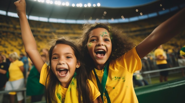 Fãs de futebol das Jovens Irmãs Brasileiras