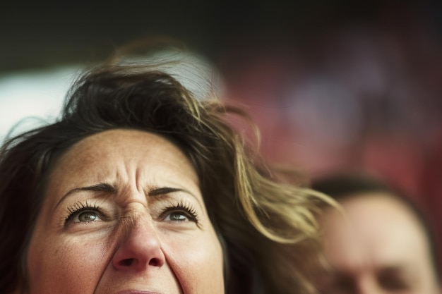 Fãs de futebol espanholas em um estádio da Copa do Mundo celebrando a vitória da seleção espanhola de futebal