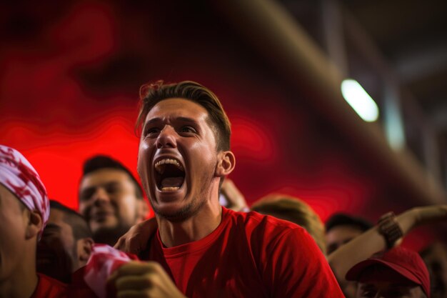 Fãs de futebol no estádio