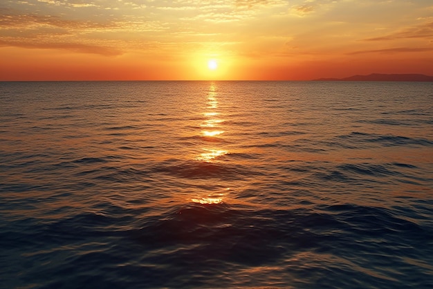 Fascinante amanecer sobre el mar creado con herramientas de IA generativa