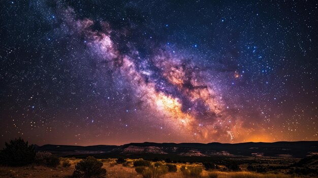 Foto un fascinante cielo nocturno adornado con innumerables estrellas brillantes