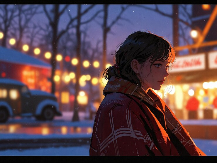 Un fascinante cuadro clave cinematográfico que captura la esencia de la Navidad