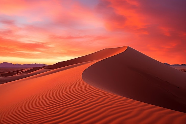 Una fascinante escena de atardecer en Dunes IA generativa