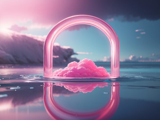 Fascinante fondo abstracto de renderizado 3D con nube rosa