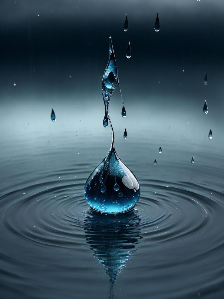 Una fascinante fotografía que muestra una sola gota de agua en un día lluvioso