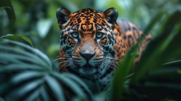 El fascinante jaguar en la densa jungla