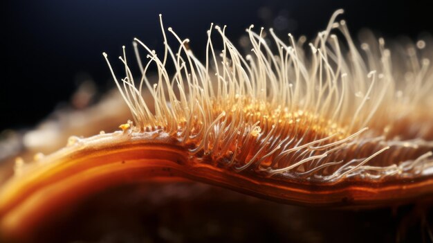 Fascinante macro fotografía de la suela con crecimiento del cabello