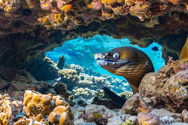 La fascinante morena emerge del arrecife