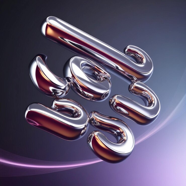 Foto una fascinante obra de arte digital con fuentes líquidas 3d con una estética futurista y elegante