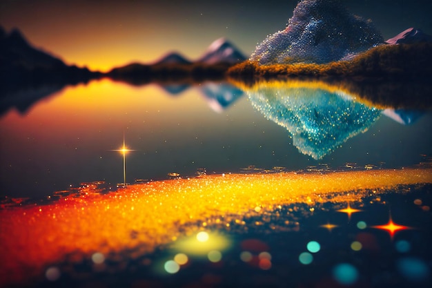 La fascinante y reflectante superficie de un lago que crea una vista deslumbrante y serena