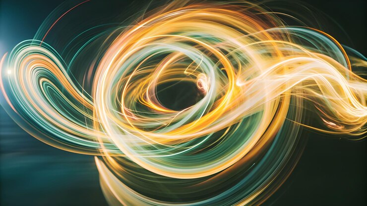 Foto un fascinante remolino de colores vibrantes bailando y entrelazándose como humo en el aire