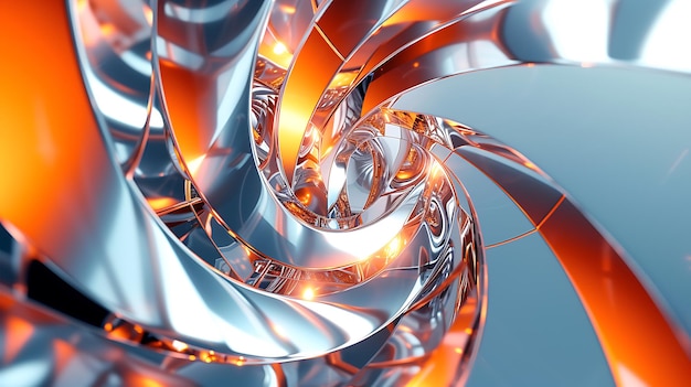 Un fascinante renderizado abstracto en 3D con colores vibrantes y formas intrincadas