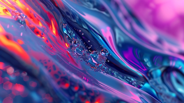 Un fascinante renderizado abstracto en 3D que muestra colores vibrantes y intrincados patrones geométricos creando una sensación de profundidad y movimiento