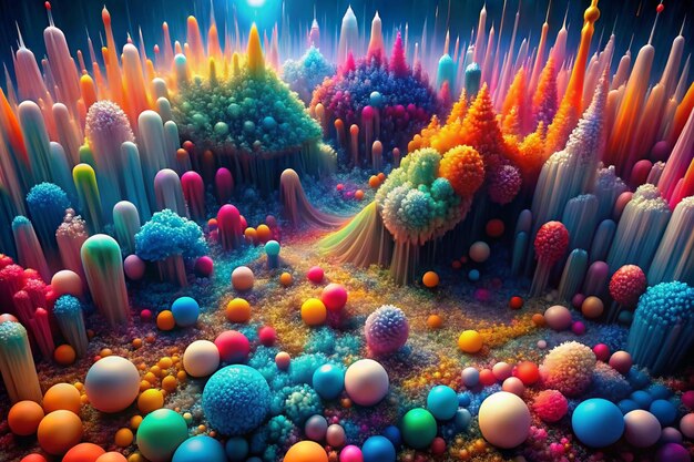 Una fascinante visualización 3D abstracta y multicolor