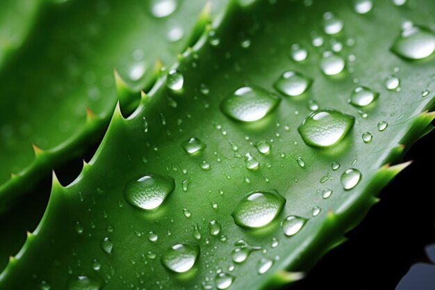 Foto los fascinantes detalles de una hoja interior de aloe vera con un primer plano extremo