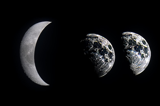 Las fases lunares creciendo la media luna creciendo Gibbous disminuyendo Gibbous y el misterioso 01597 01