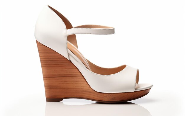 Foto fashion elevated peep toe platform wedges isolados em fundo branco