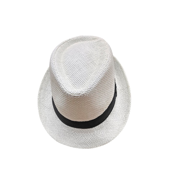 Fasion Vintage sombrero de paja para hombre aislado sobre fondo blanco.