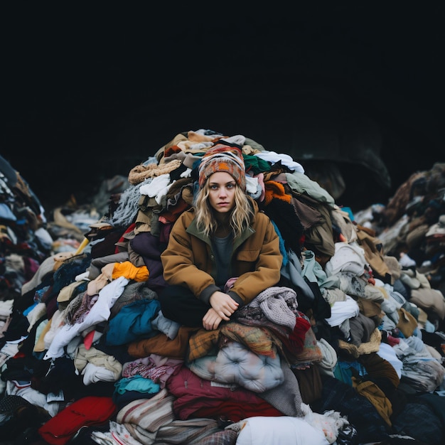 Fast-Fashion-Industrie verschwendet großen Haufen gebrauchter Kleidung, recycelt Kulturökologie