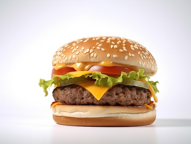 Fast-Food-Burger mit geschmolzenem Käse und köstlichem Rindfleisch