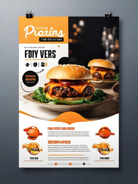 Foto fast food de hambúrguer cartaz de panfleto de folheto de capa de design de layout de fundo com modelo vetorial