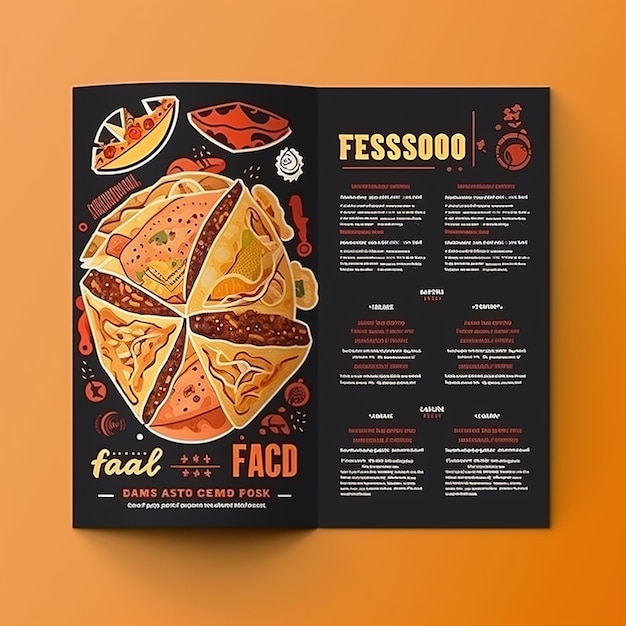 Foto fast-food-flyer-plakat, broschüre, cover-design-layout-vorlage im a4-format, ai-generiert