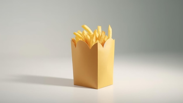 Foto fast-food-frites, die auf weißem hintergrund mit textraum isoliert sind, können für werbung, werbung und branding verwendet werden