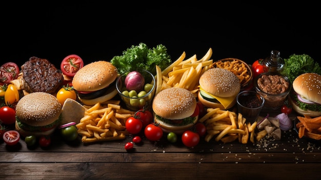 Fast-Food-Hintergrund HD 8K Tapeten Fotografisches Bild