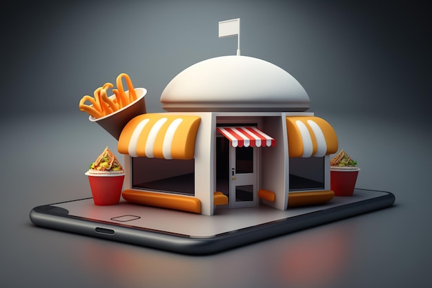 Fast-Food-Restaurant Hauslieferung Generative KI
