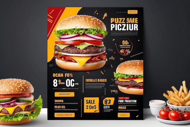 Fast-Food-Restaurant-Menü Social-Media-Marketing Web-Banner-Vorlage-Design